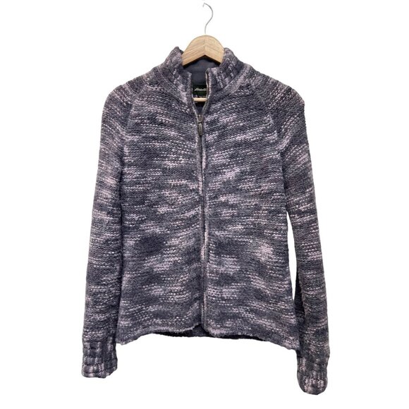Eddie Bauer Full Zip Purple Marled Cardigan Sweater - Picture 1 of 7
